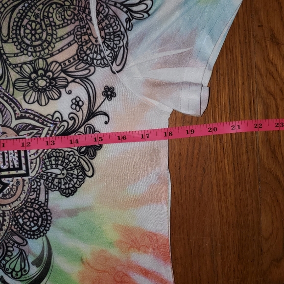 Harley Davidson Tie Die Print Tshirt with Jewels - Picture 7 of 11